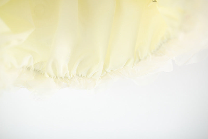 Lemon Yellow Rosette Bubble Slip Frock – TYM-TZO-004