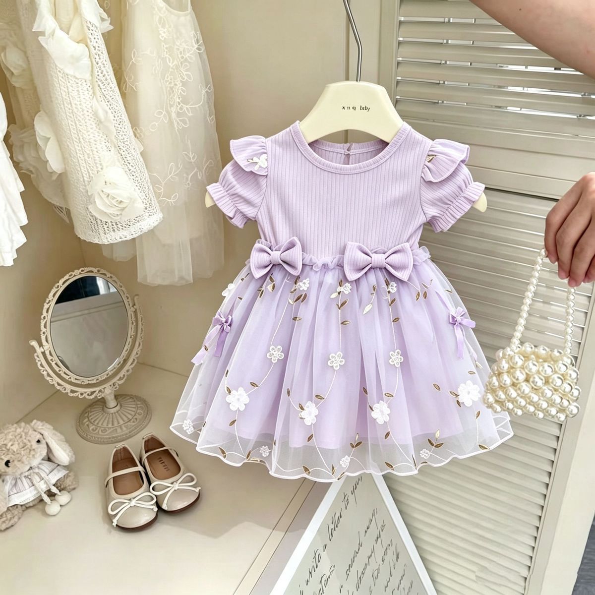 Lilac Flower Tulle Frock – TYM-CXM-006