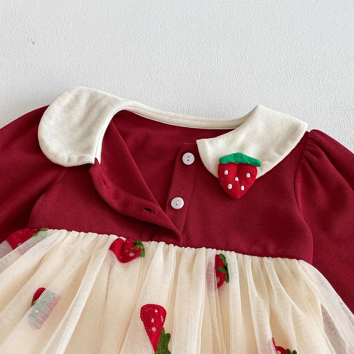 Red Strawberry Tulle Skirted Romper – TYM-FCN-020