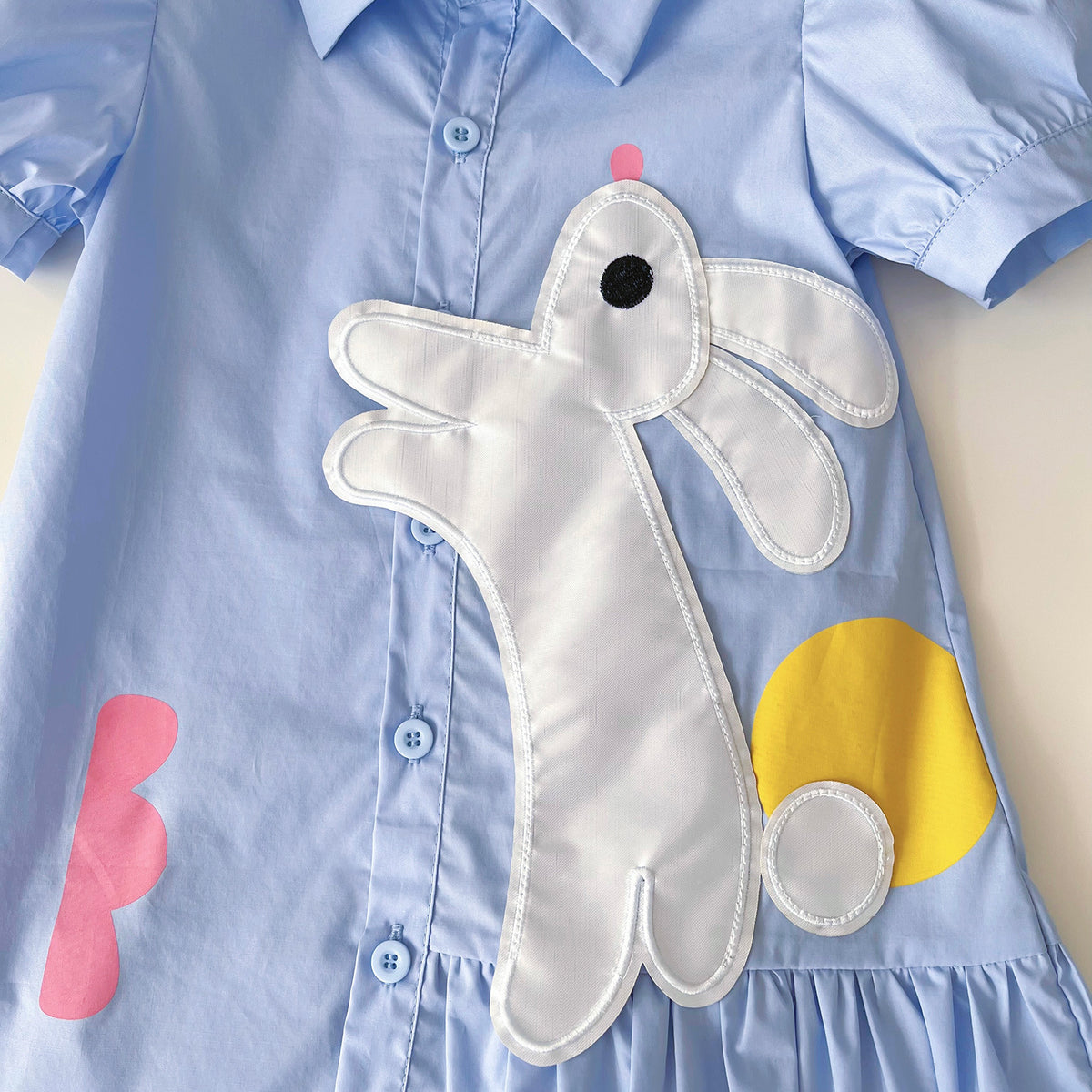 Light Blue Bunny Appliqué Shirt Dress – TYM-YWL-043