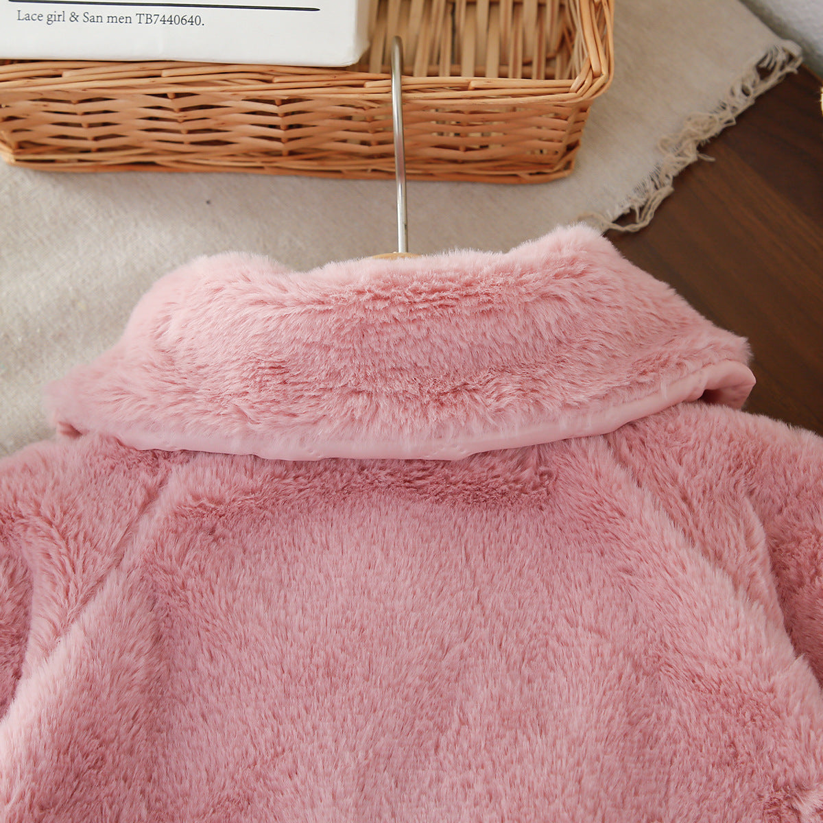 Dusty Pink Plush Pom-Pom Pearl Cape – TYM-WZX-056