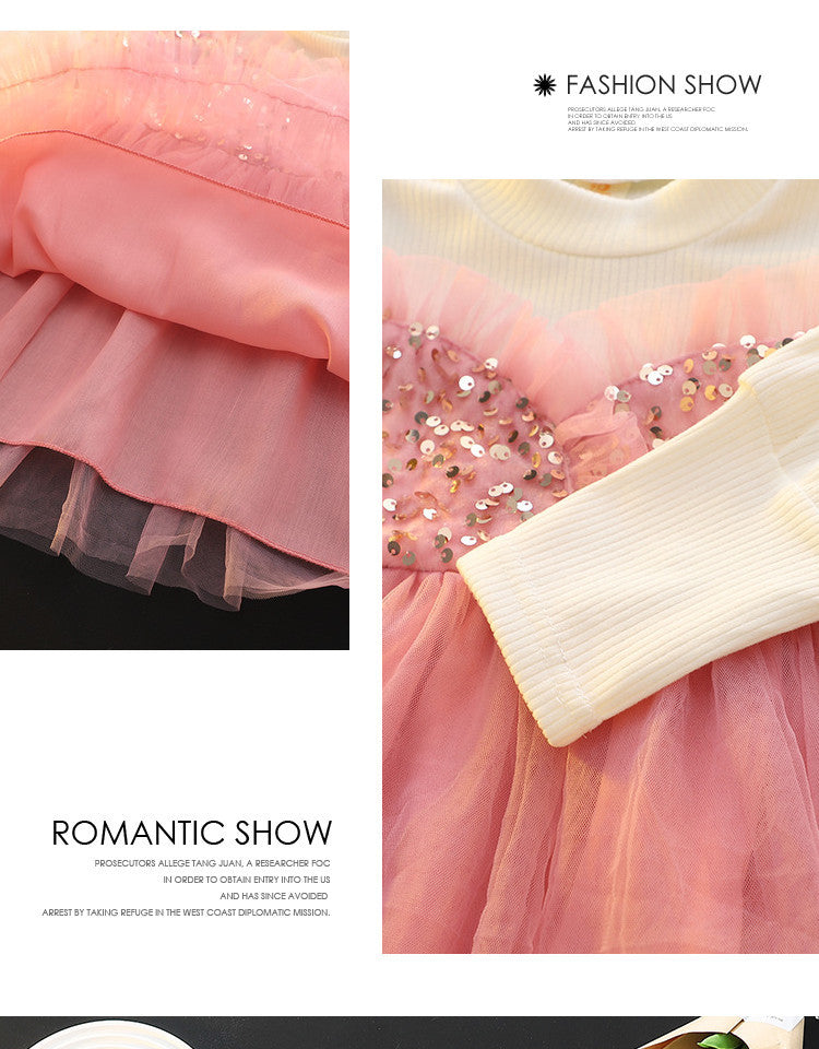 Pink Sequin Bodice Tulle Frock – TYM-CXM-082
