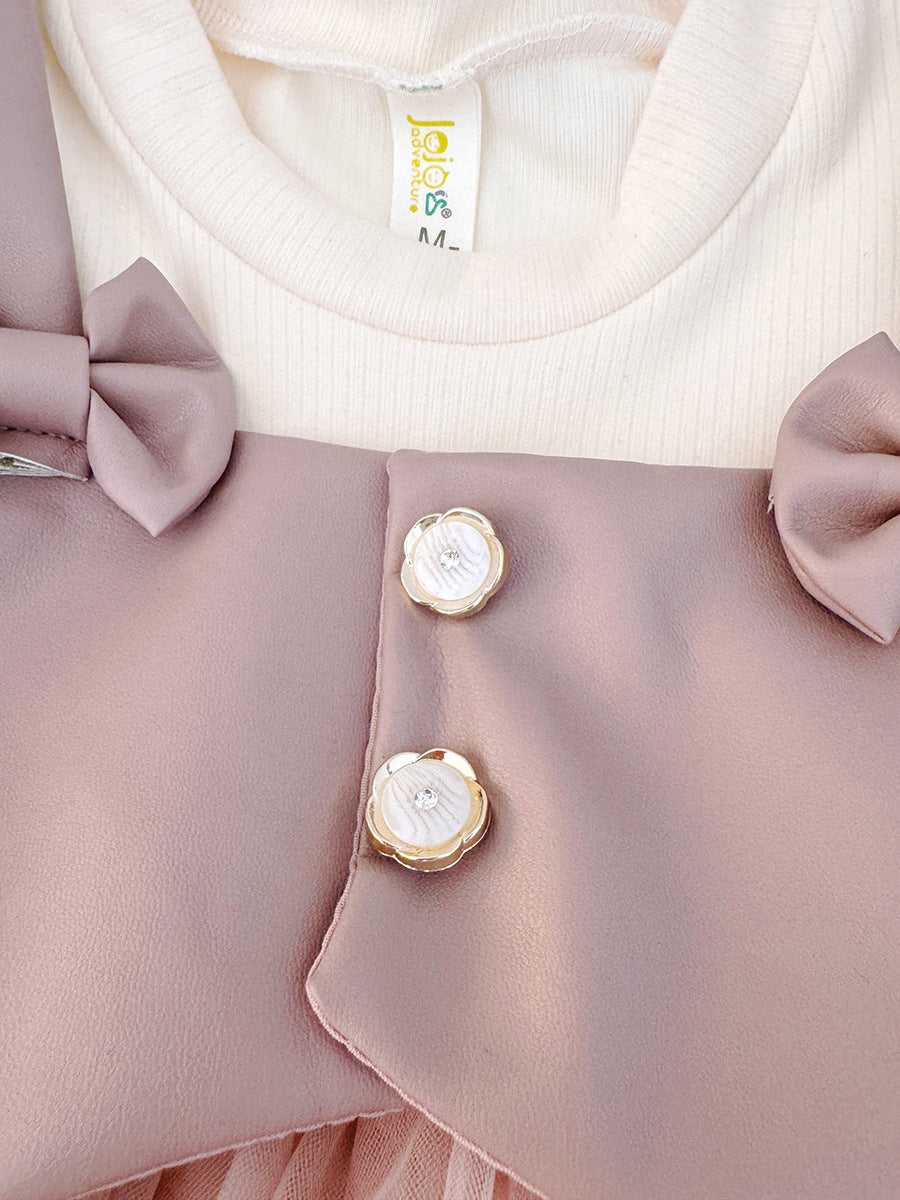 Pink Tulle Long Sleeve Frock – TYM-CXM-031