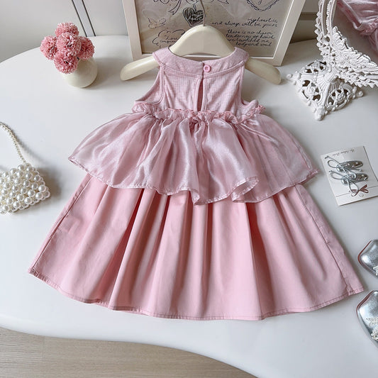 Pink 3D Flower Tulle Layer Frock – TYM-YWL-020