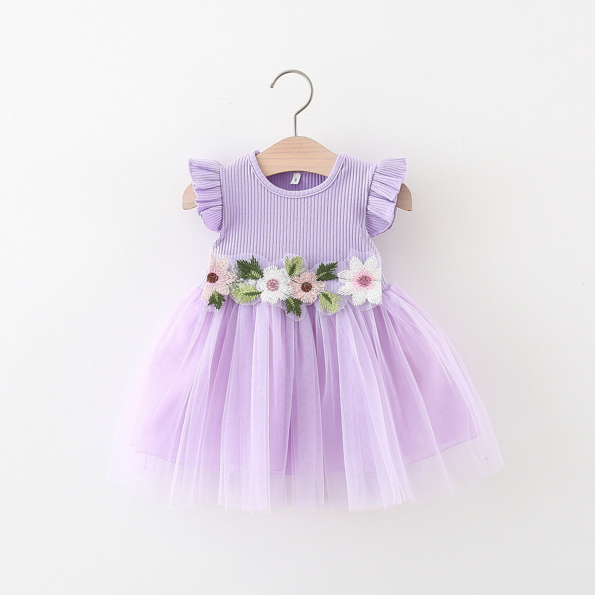 Lilac Flower Waist Tulle Frock – TYM-TZO-007