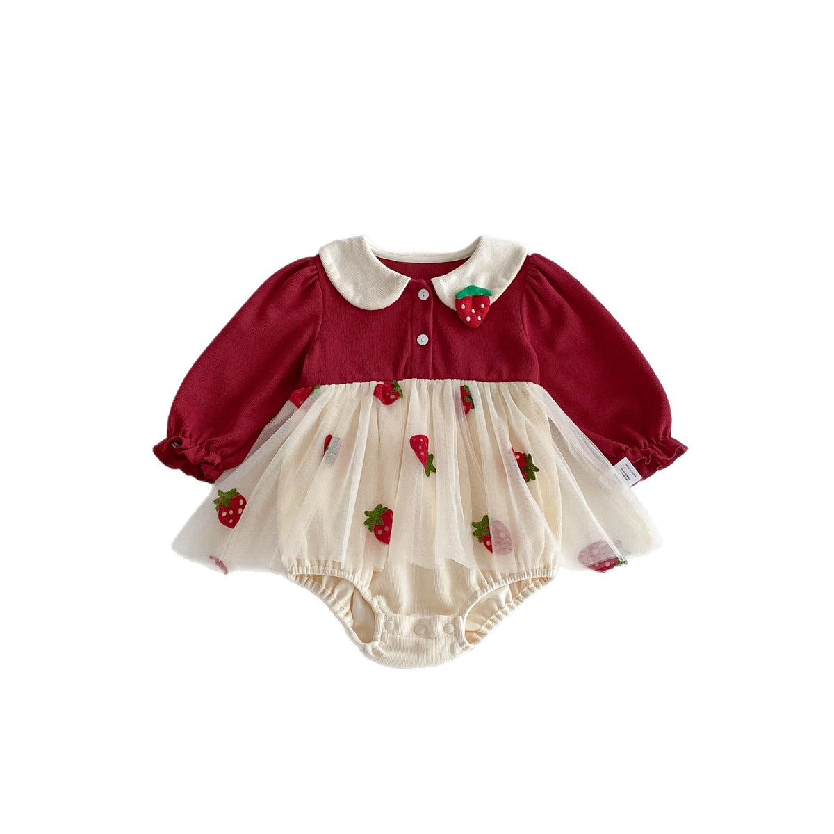 Red Strawberry Tulle Skirted Romper – TYM-FCN-020