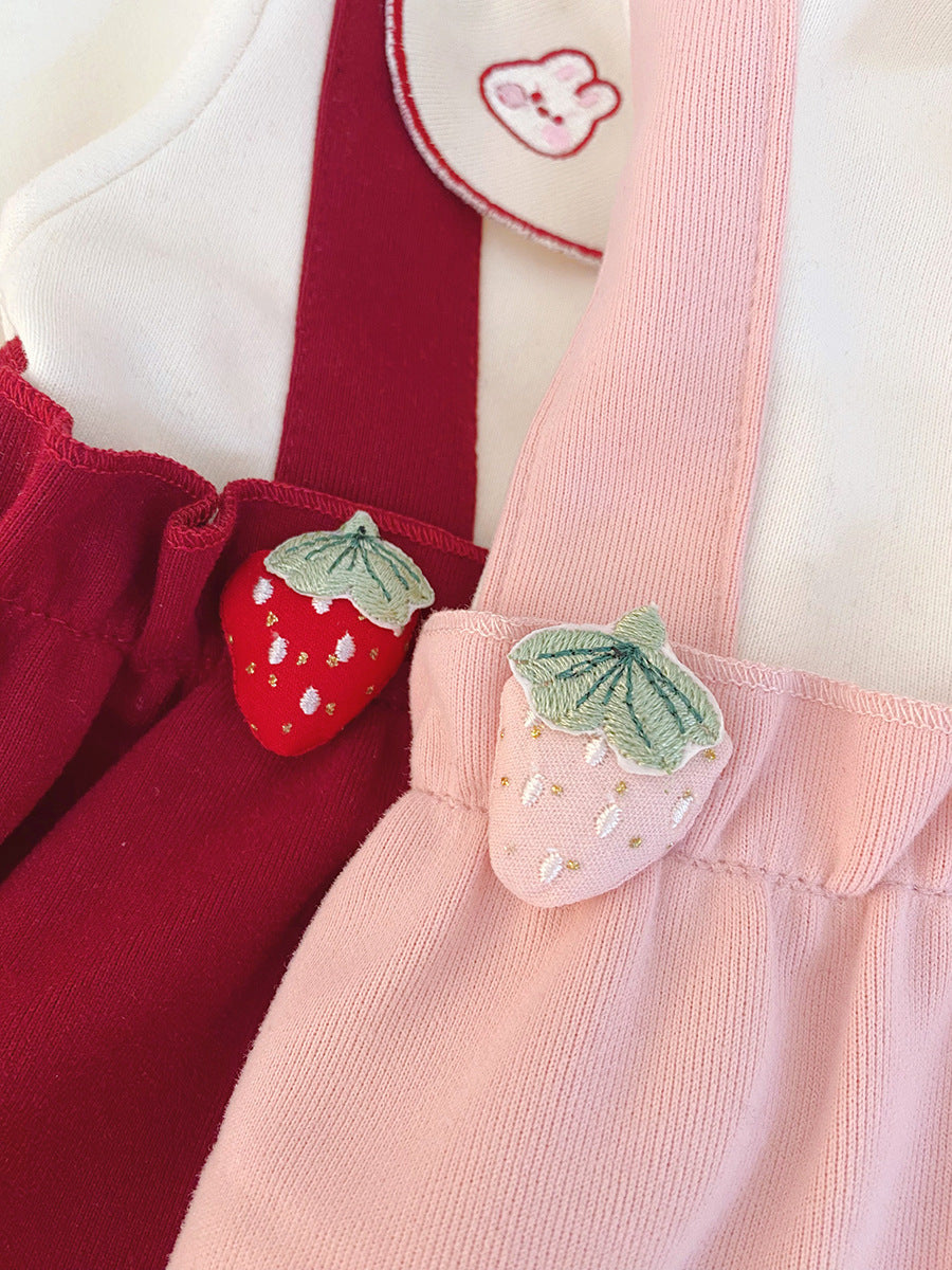 Wine Red Bunny Collar Suspender Frock – TYM-CXM-060