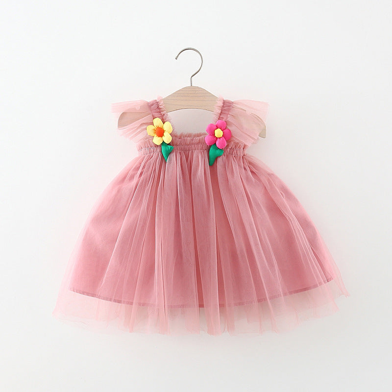 Dusty Rose Flower Patch Tulle Sundress – TYM-TZO-028