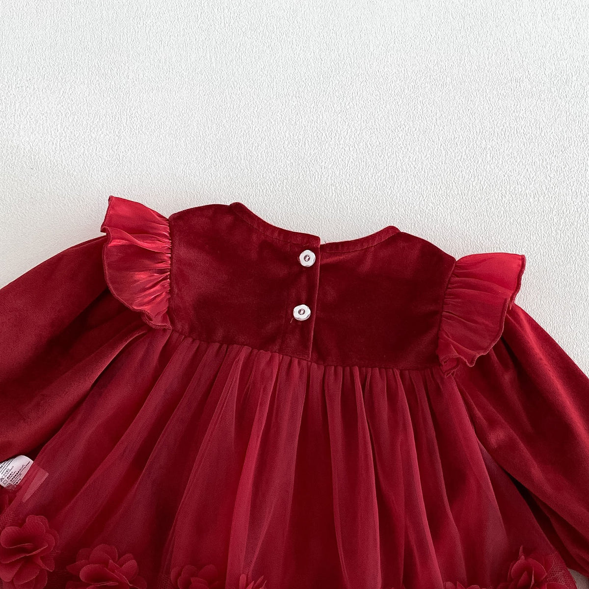 Red Rosette Bow Long Sleeve Romper – TYM-FCN-002