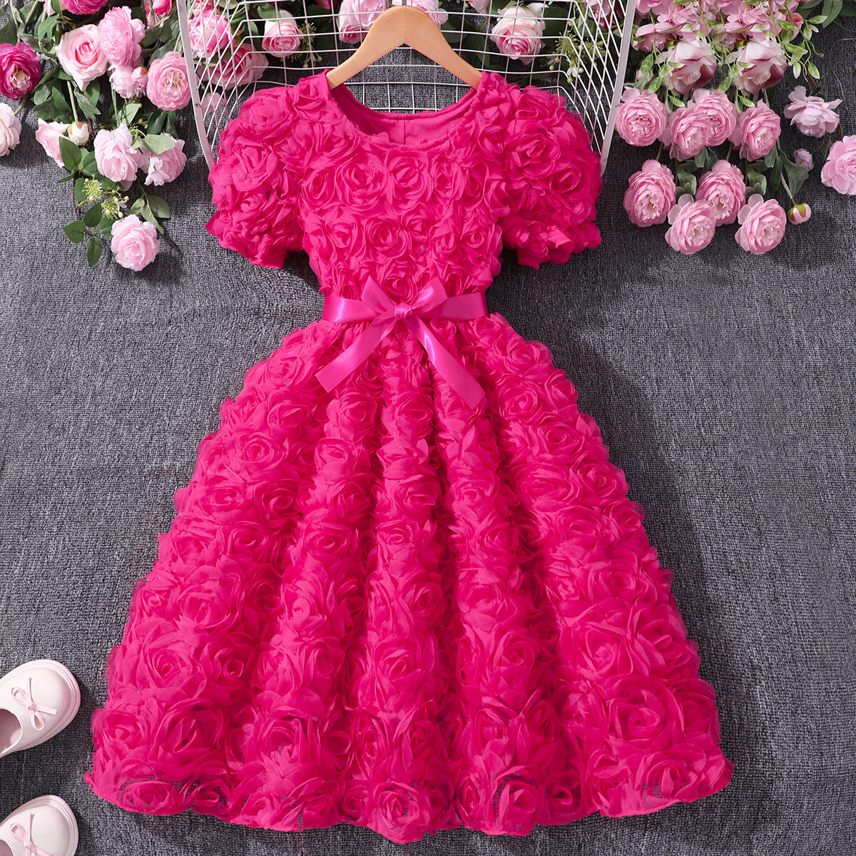 Hot Pink Rosette Party Frock – TYM-SZL-007