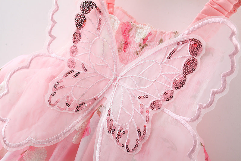 Pink Rose Print Smocked Sundress – TYM-WZX-015