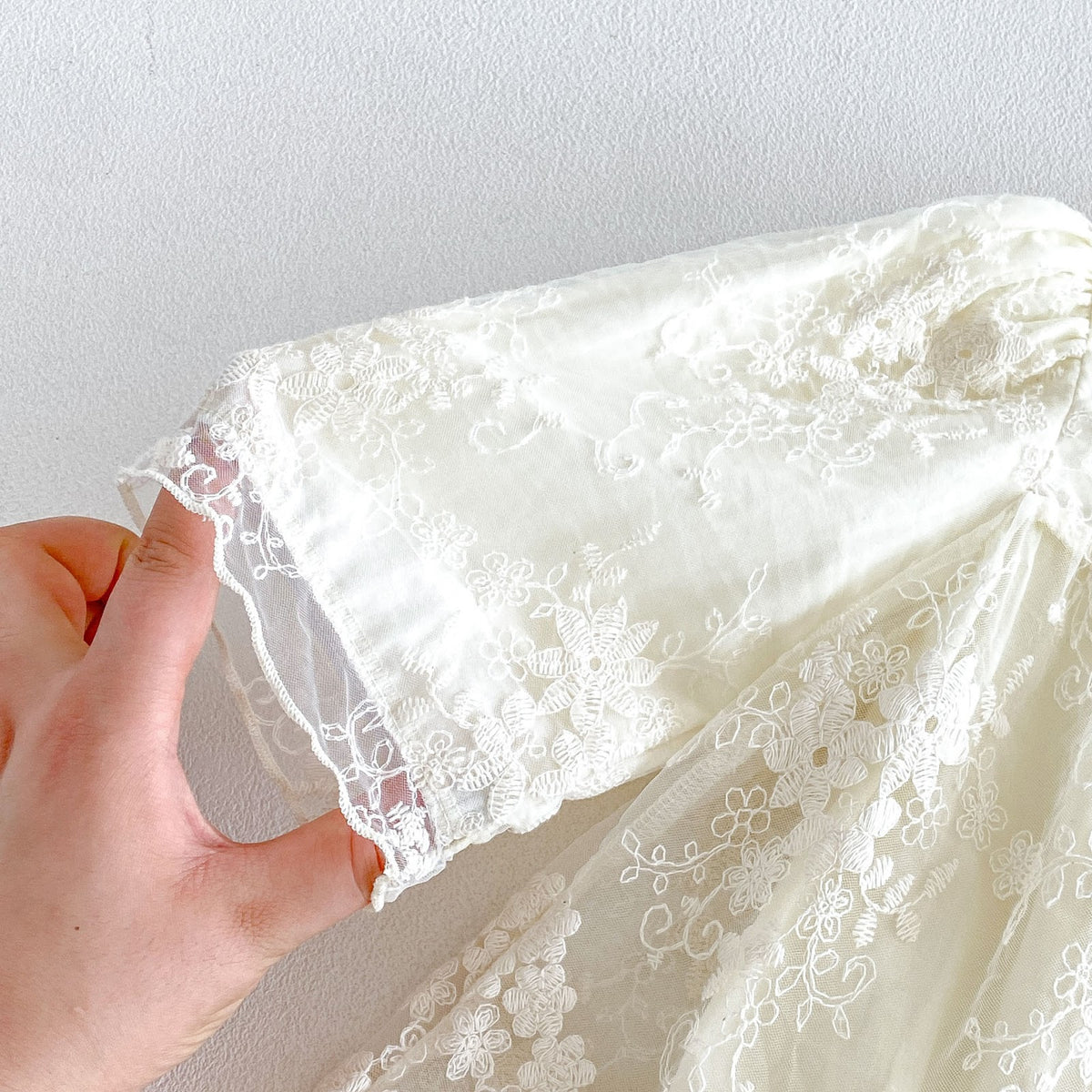 Cream Floral Lace Square Neck Romper – TYM-FCN-021