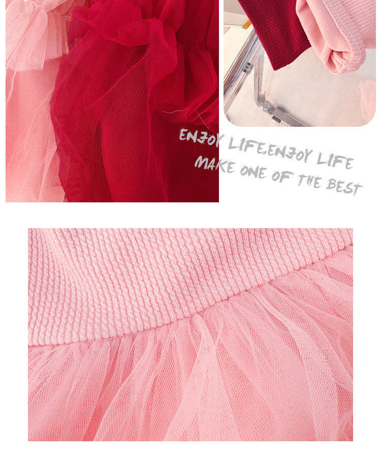 Wine Red Cape Collar Tulle Frock – TYM-CXM-035