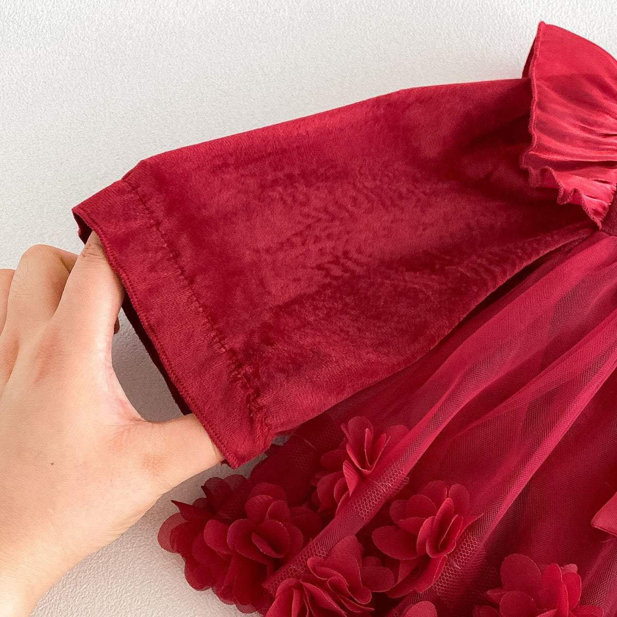 Red Rosette Bow Long Sleeve Romper – TYM-FCN-002