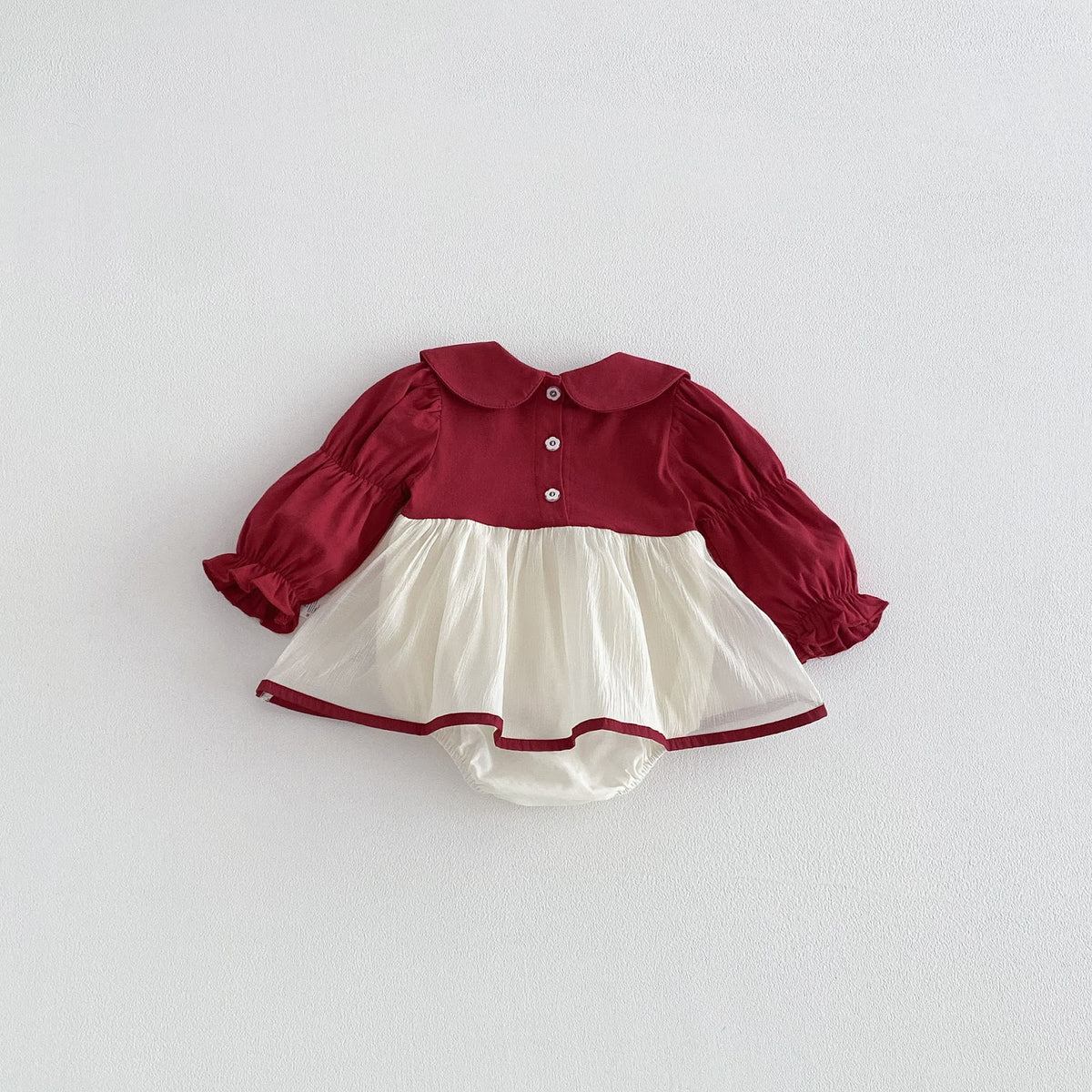 Red & Cream Bow Skirted Romper – TYM-FCN-005