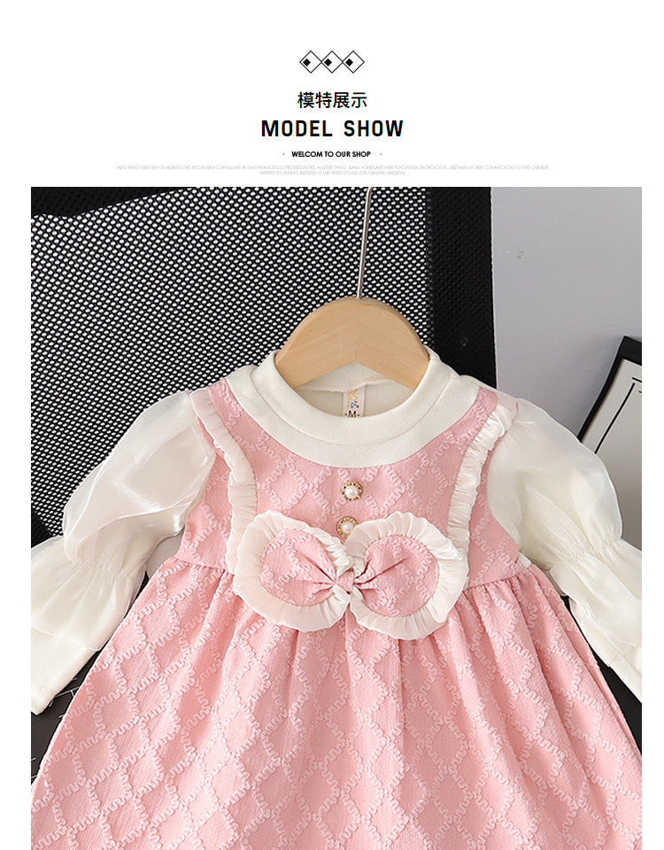 Pink Quilted Bow Frock – TYM-CXM-062