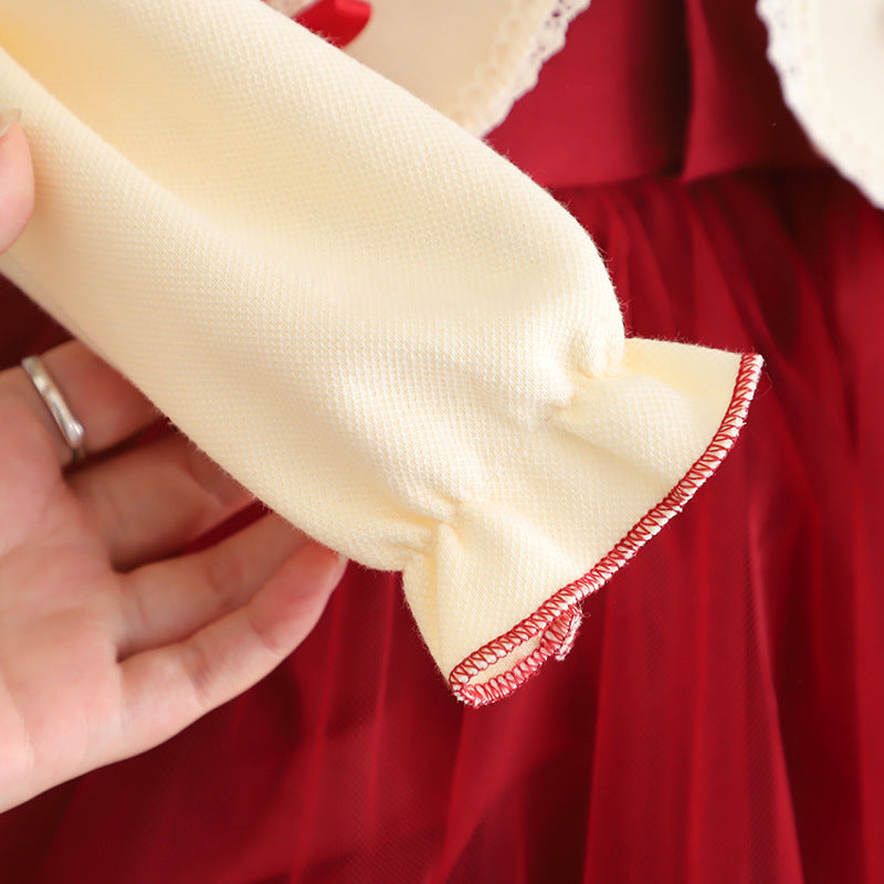 Red Ribbon Cardigan Tulle Frock – TYM-CXM-049