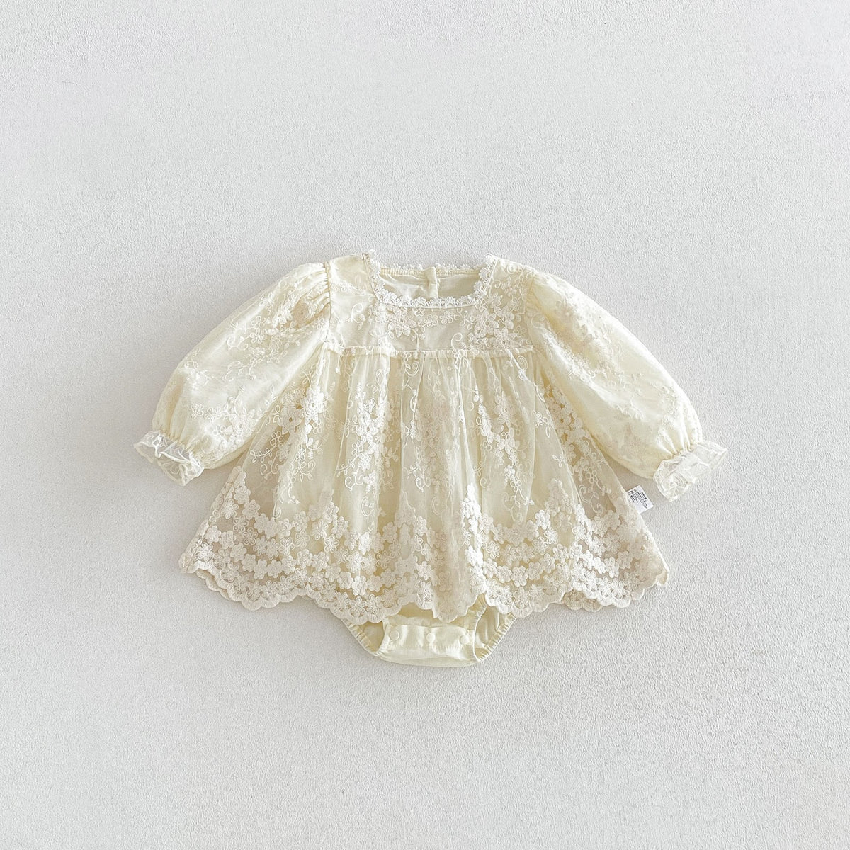 Cream Floral Lace Square Neck Romper – TYM-FCN-021