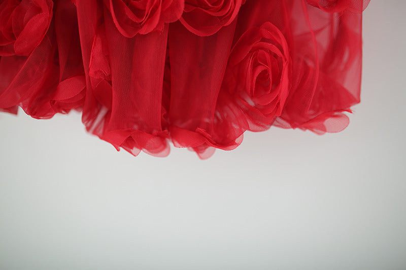 Red Rosette Bubble Slip Frock – TYM-TZO-003