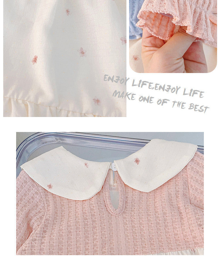 Pink Bow Cardigan & Cream Dotted Frock – TYM-CXM-063