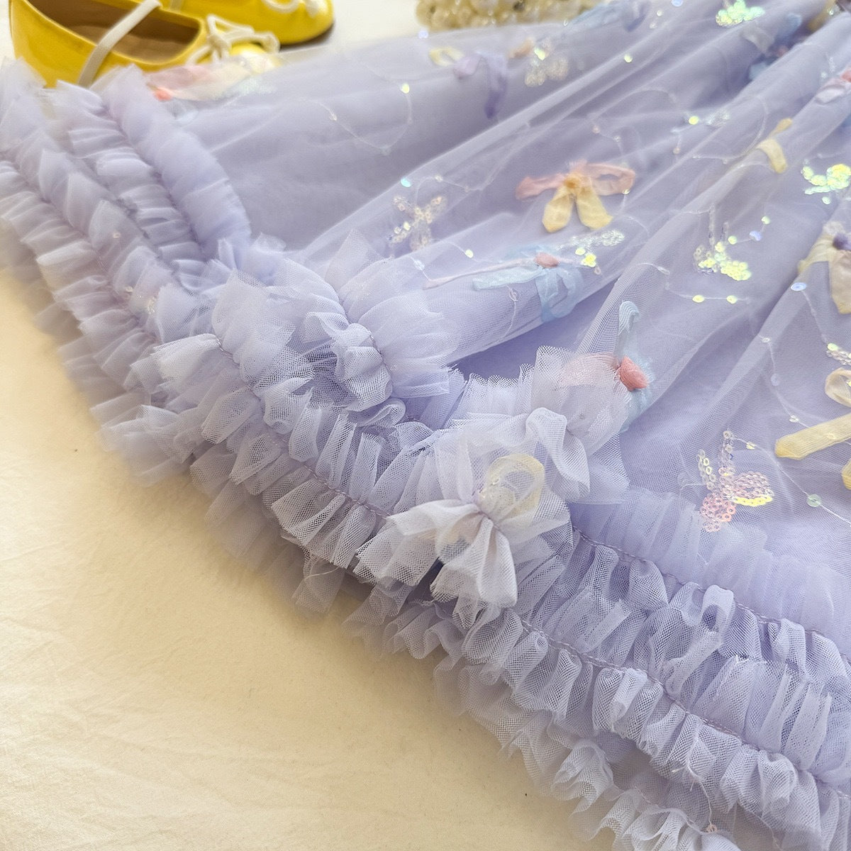 Lavender Daisy Collar Tulle Bow Frock – TYM-YWL-032