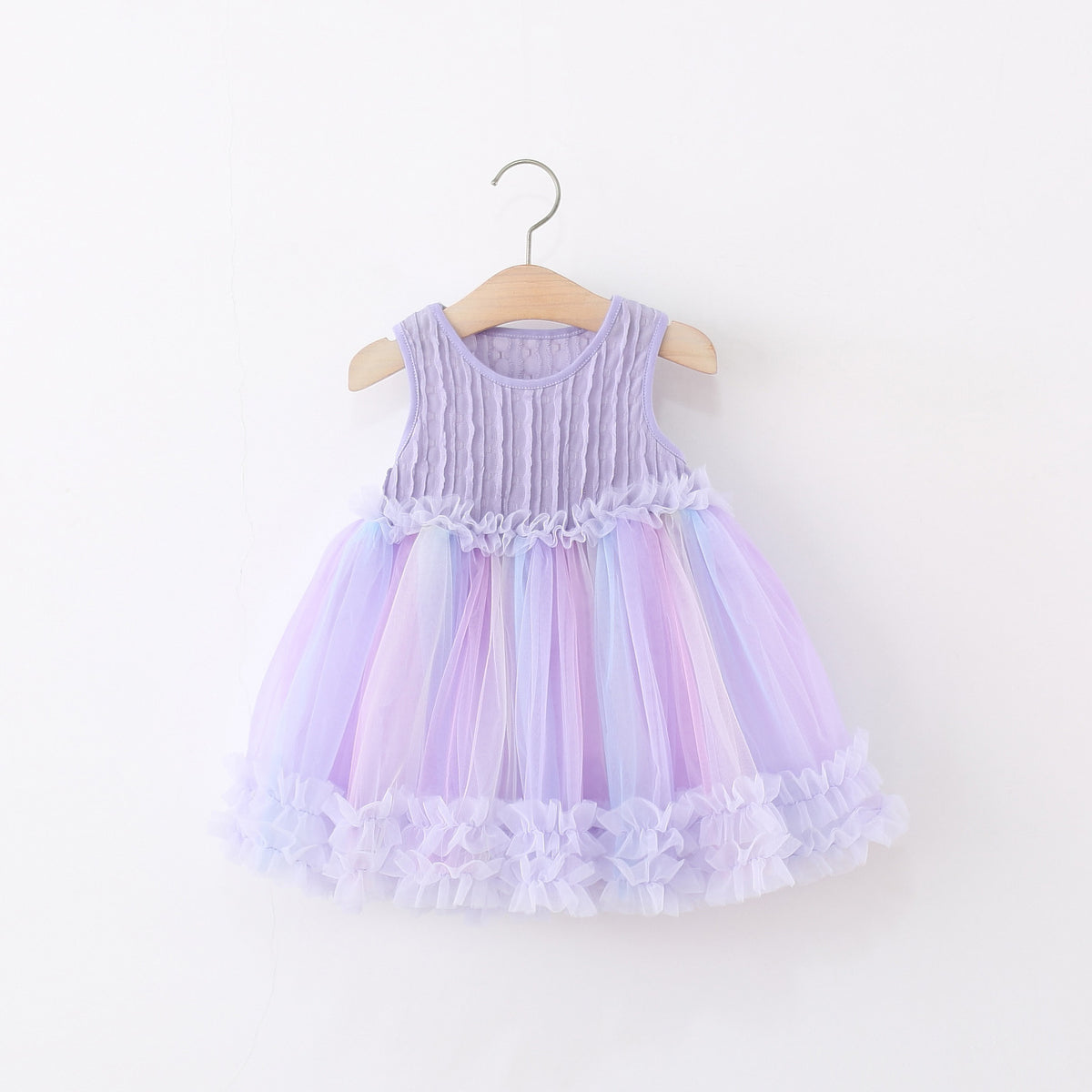 Lilac Pastel Rainbow Sequin Bow Tulle Frock – TYM-TZO-020