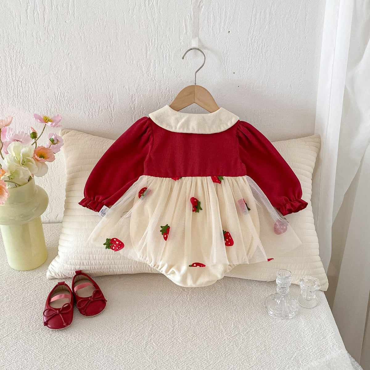 Red Strawberry Tulle Skirted Romper – TYM-FCN-020