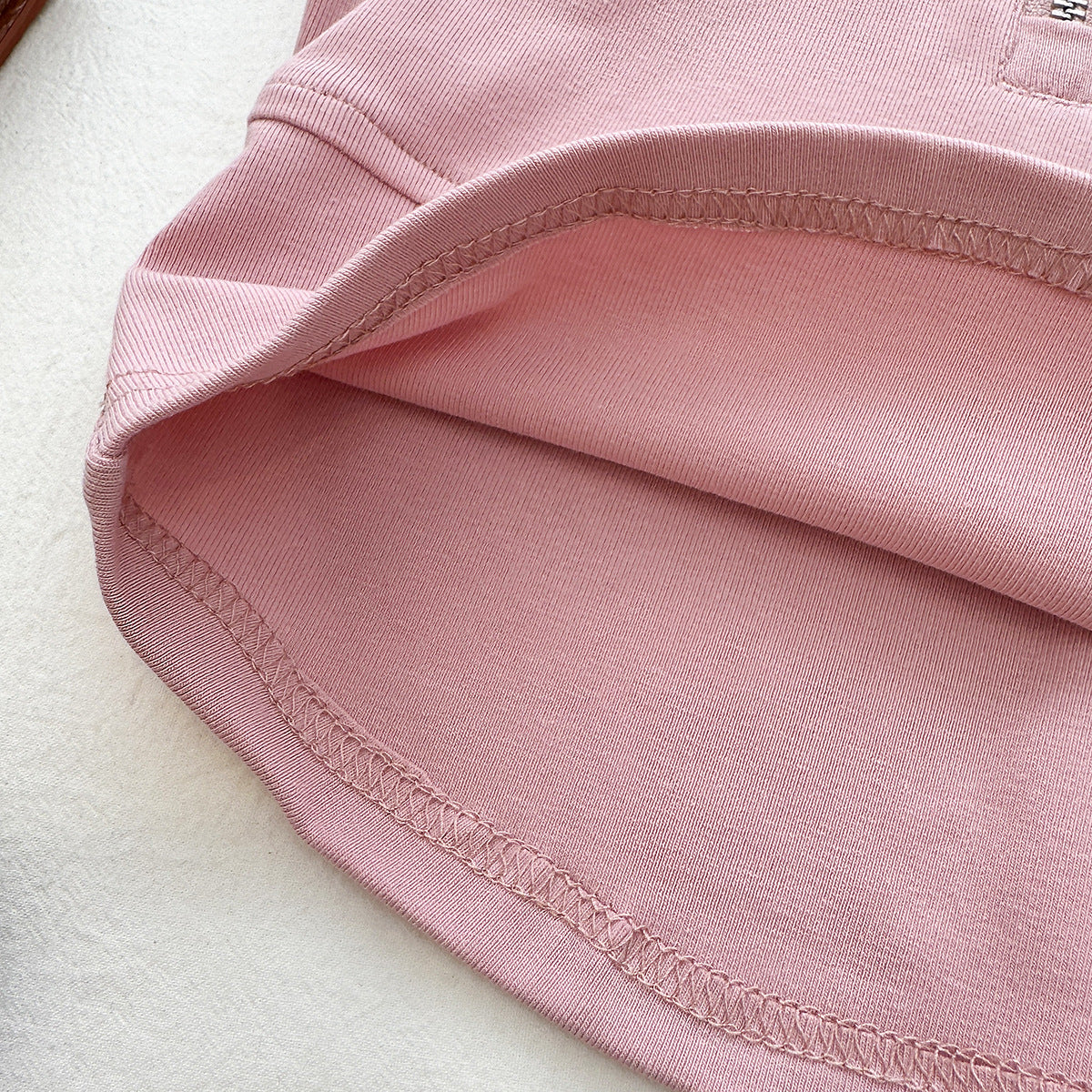 Dusty Pink Half-Zip Collar Sleeveless Top – TYM-YWL-025