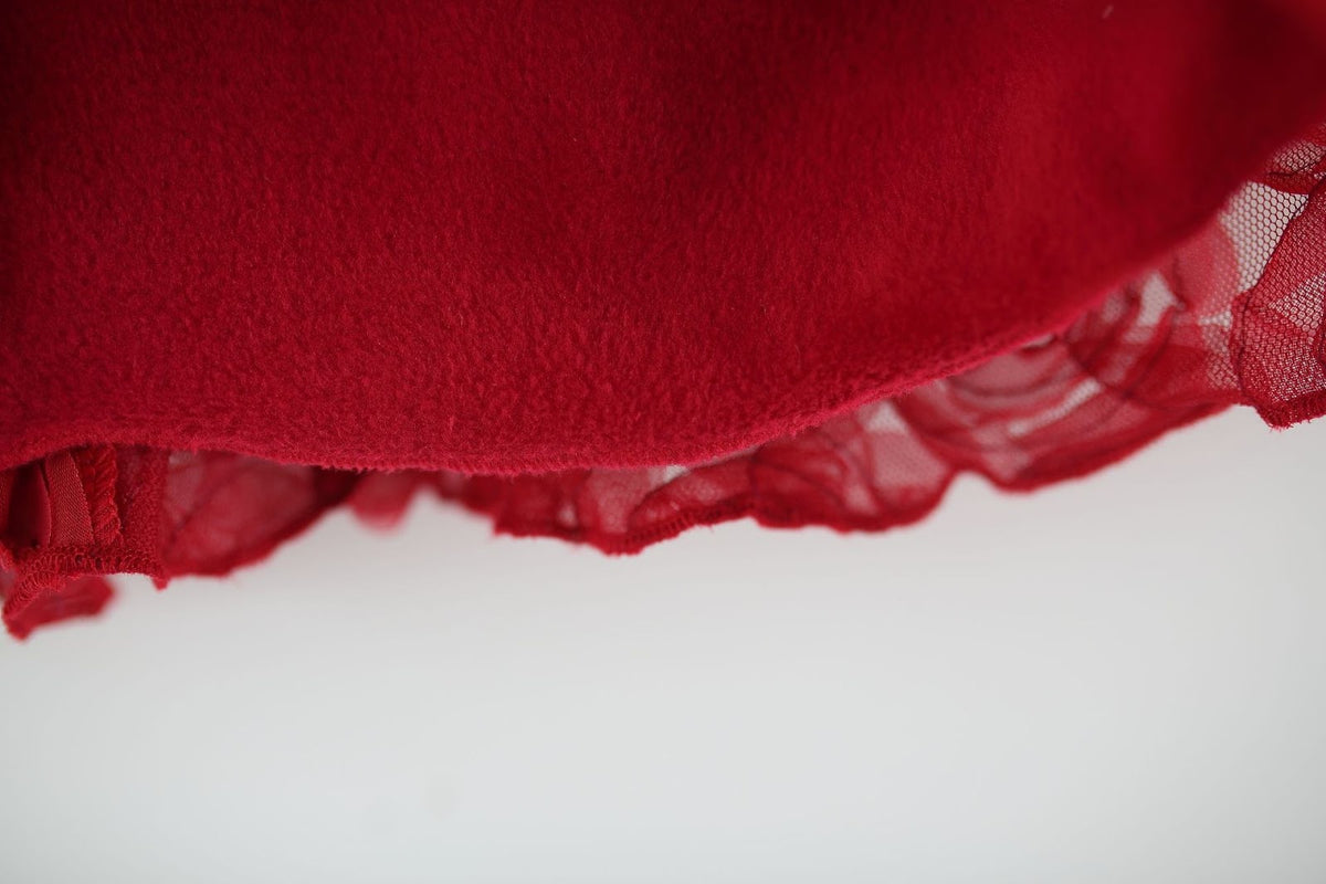 Red Rosette Big Bow Ruffle Neck Frock – TYM-WZX-062