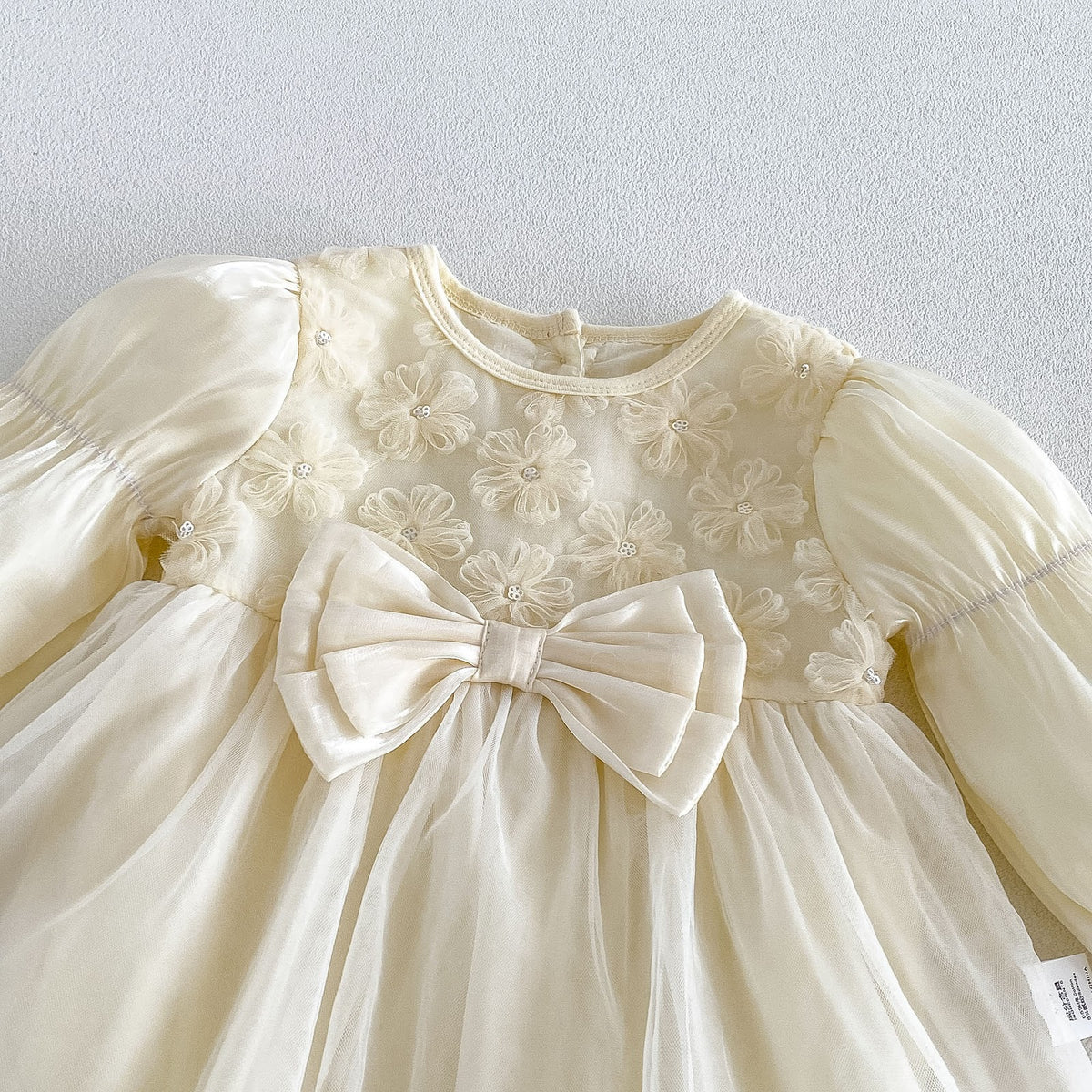 Apricot 3D Flower Bow Skirted Romper – TYM-FCN-012