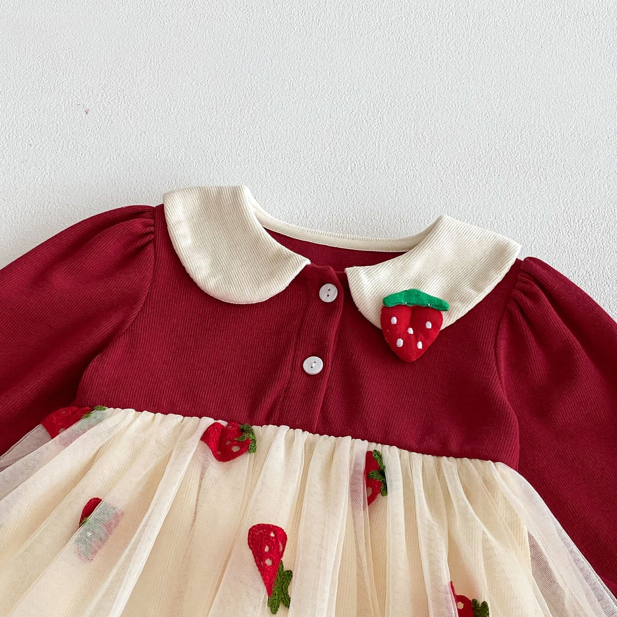 Red Strawberry Tulle Skirted Romper – TYM-FCN-020