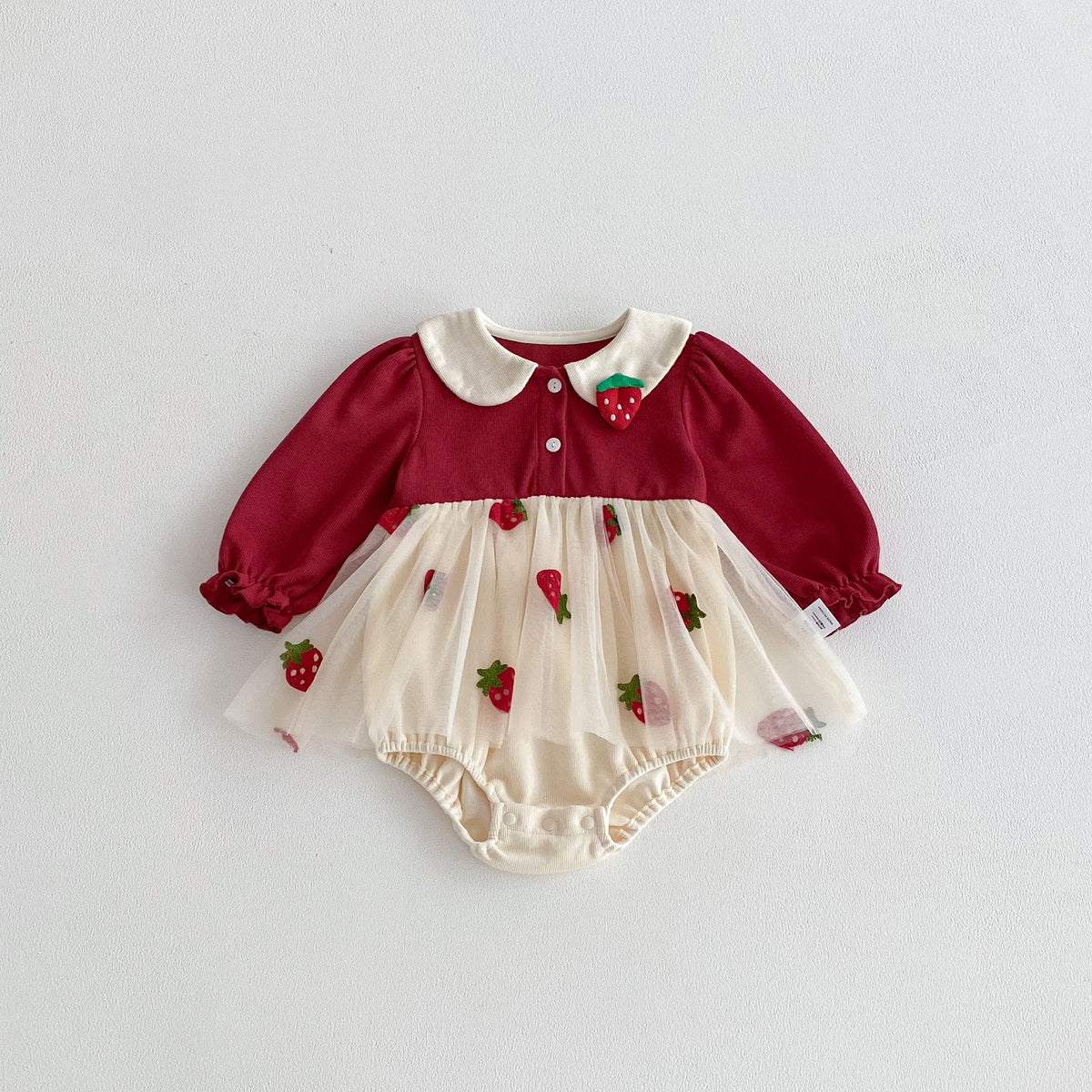 Red Strawberry Tulle Skirted Romper – TYM-FCN-020