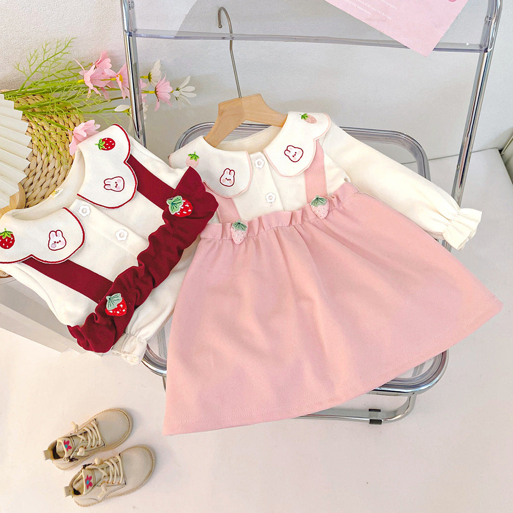 Pink Bunny Collar Suspender Frock – TYM-CXM-059