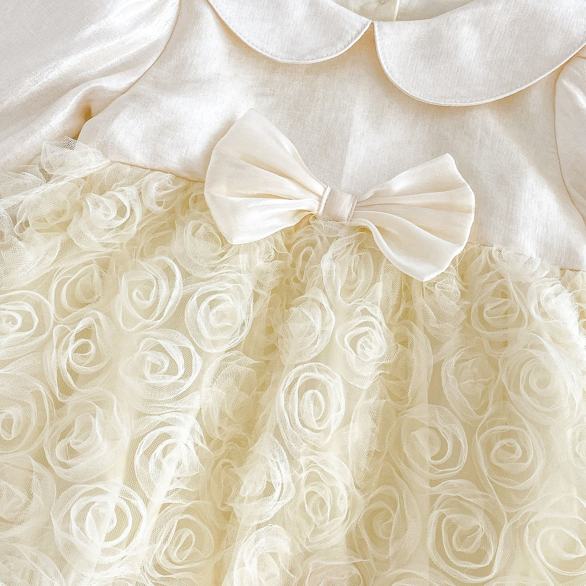 Cream Rosette Skirted Romper – TYM-FCN-016
