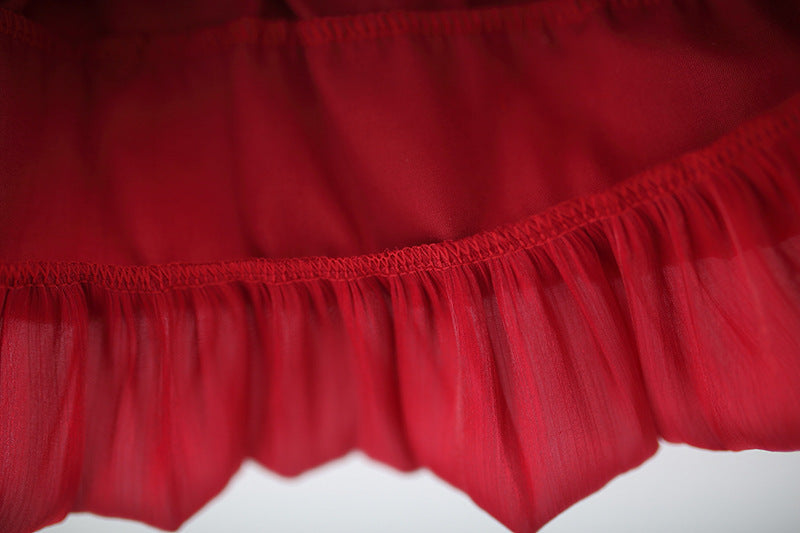 Red Tiered Ruffle Frock – TYM-TZO-032