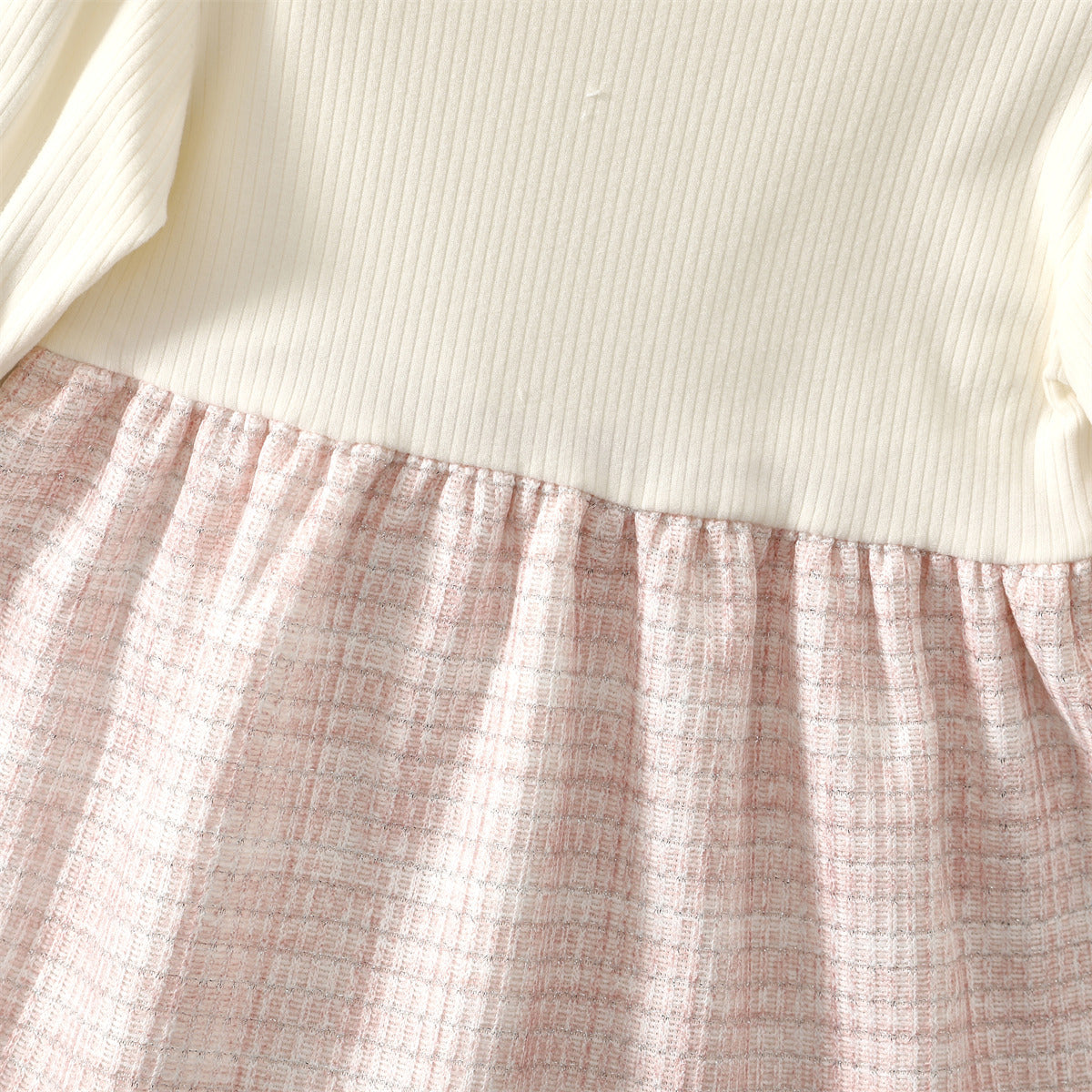 Light Pink Tweed Ruffle Pinafore Frock – TYM-WZX-070