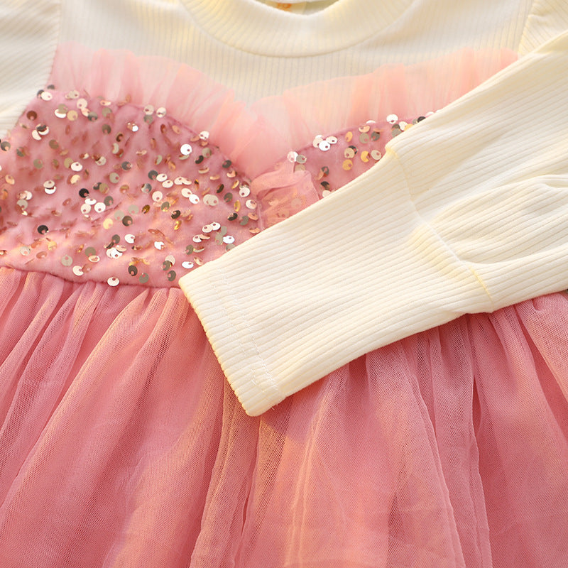 Pink Sequin Bodice Tulle Frock – TYM-CXM-082
