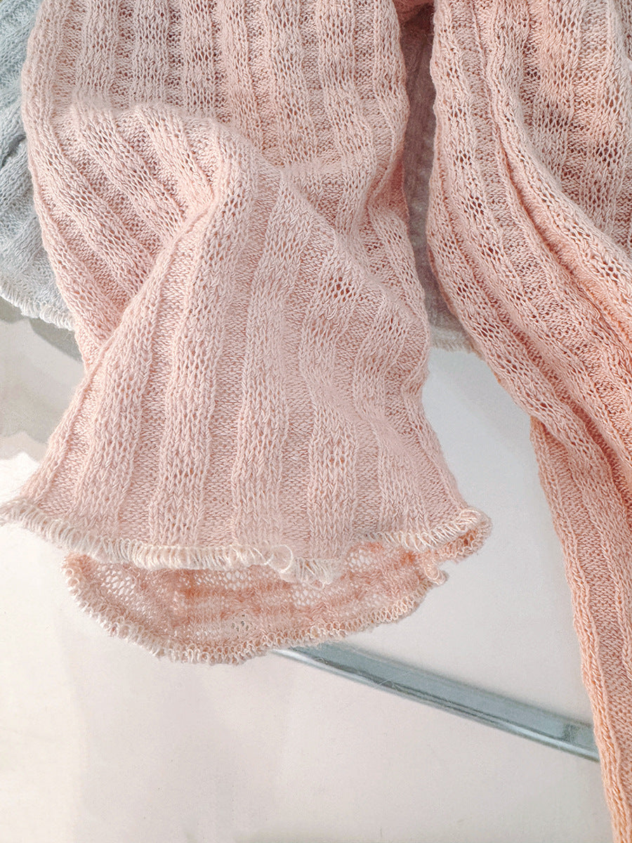 Pink Cardigan & Cream Ruffle Tulle Frock – TYM-CXM-055