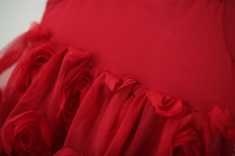 Red Rosette Bubble Slip Frock – TYM-TZO-003