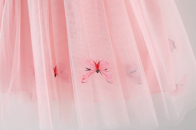 Pink Butterfly Tulle Frock – TYM-TZO-016