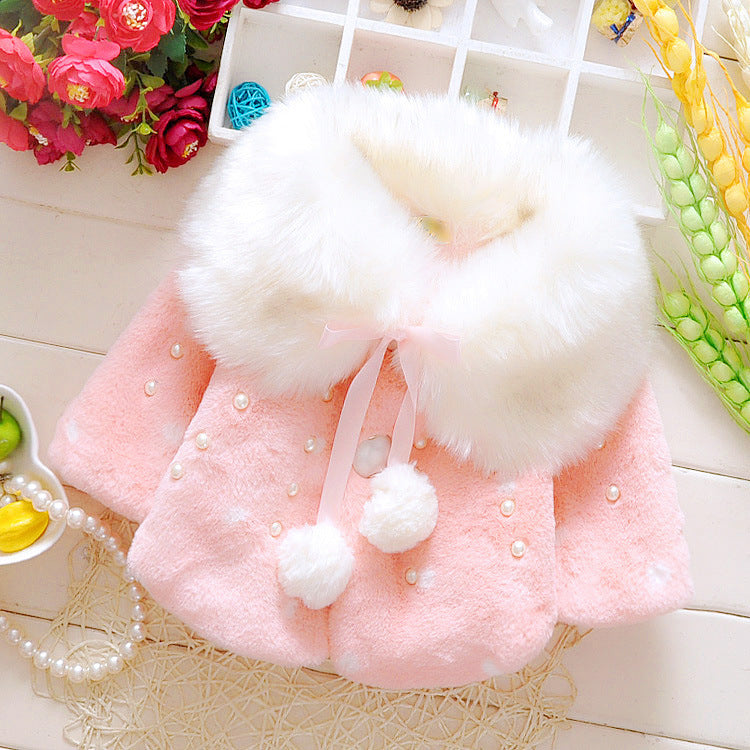 Pink Fluffy Pearl Cape Jacket – TYM-WZX-050