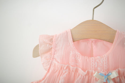 Peach Pink Tiered Summer Frock – TYM-TZO-022