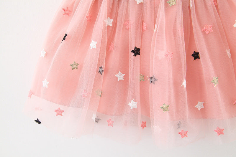 Blue and Pink Star Tulle Flutter Frock – TYM-WZX-037