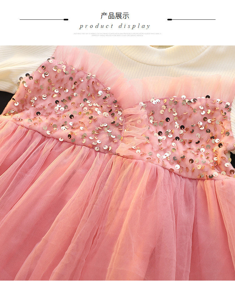 Pink Sequin Bodice Tulle Frock – TYM-CXM-082
