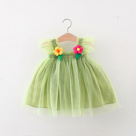 Sage Green Flower Patch Tulle Sundress – TYM-TZO-027