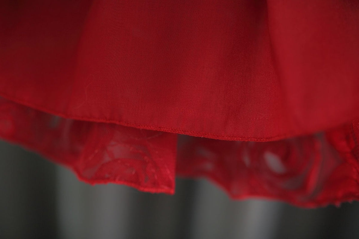 Red Rosette Long Sleeve Winter Frock – TYM-WZX-059