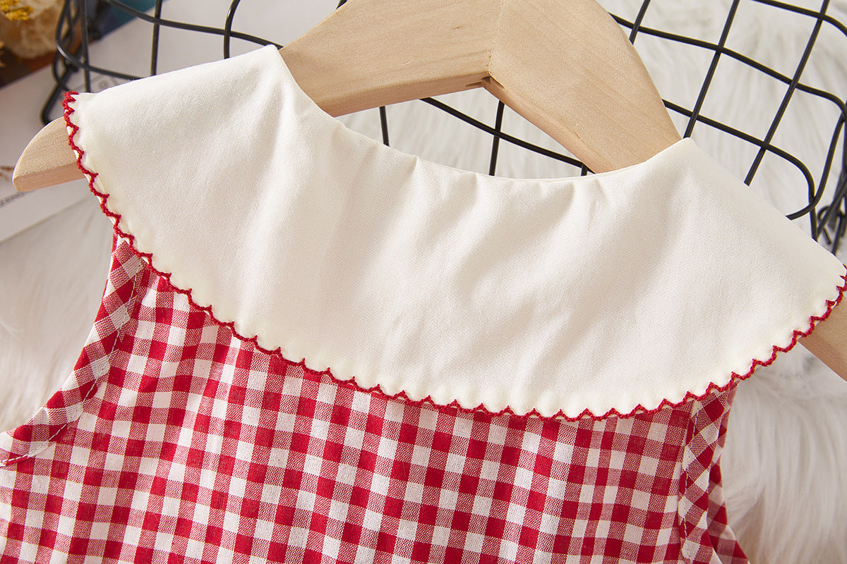 Red Gingham Strawberry Collar Frock – TYM-WZX-026
