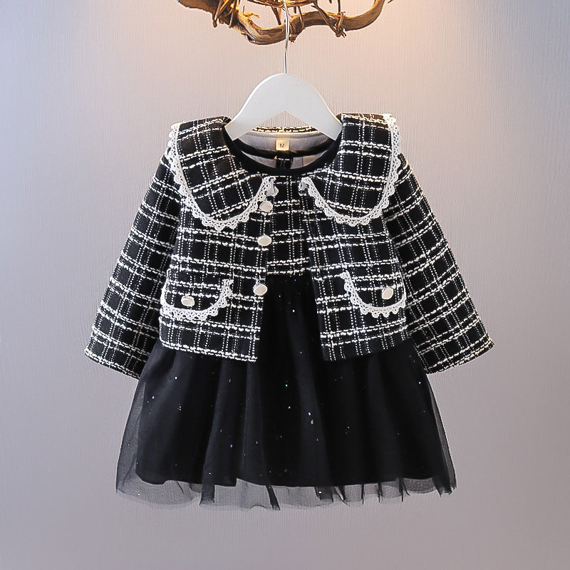 Black Tweed Jacket & Sparkle Tulle Frock – TYM-CXM-072