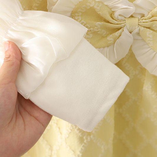 Lemon Yellow Quilted Bow Frock – TYM-CXM-061