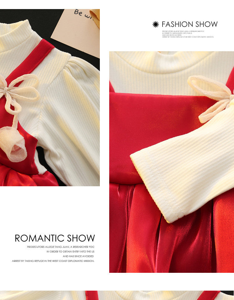 Red Satin Tiered Bubble Frock – TYM-CXM-078